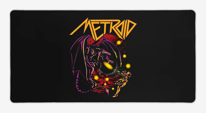 Mouse pad Gamer Negro de Metal Metroid