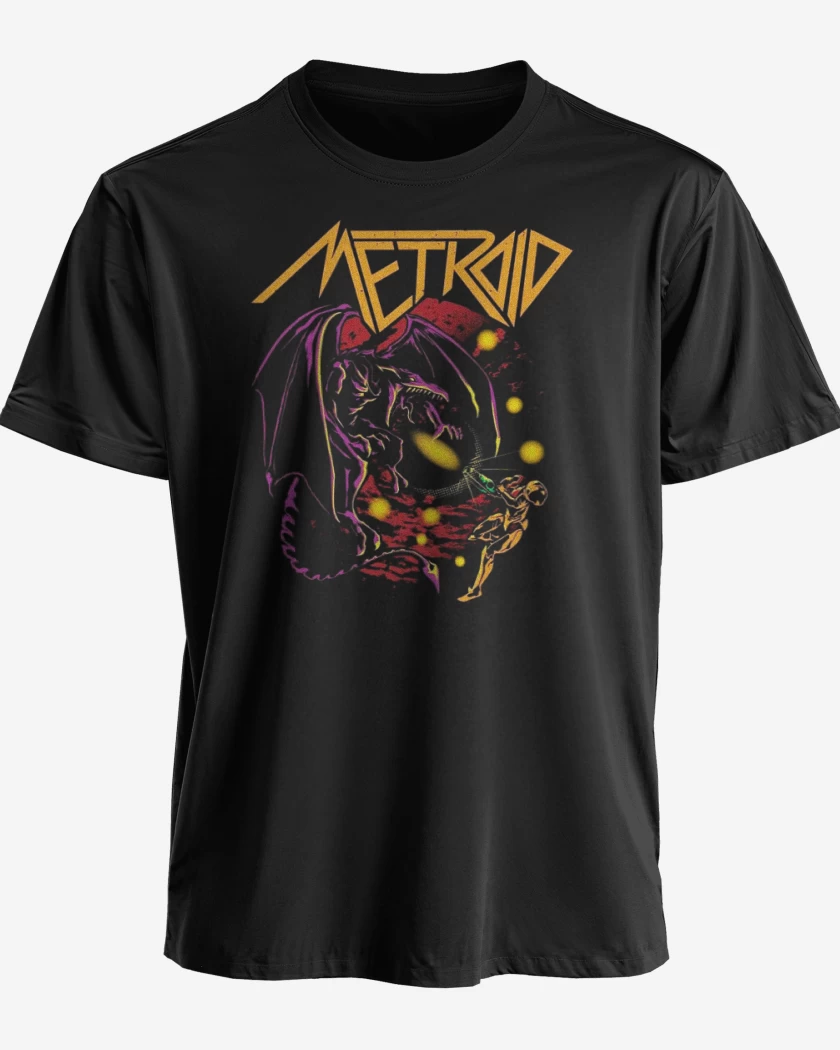 Polera premium Negro de Metal Metroid