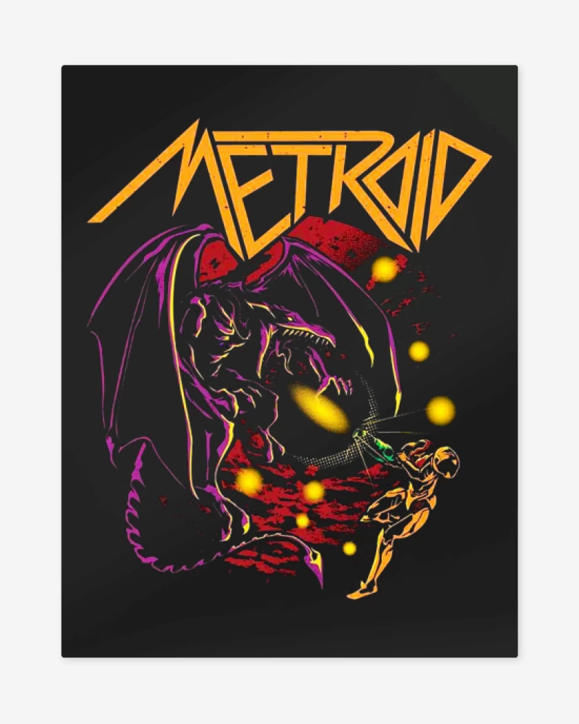 Print metalico Negro de Metal Metroid