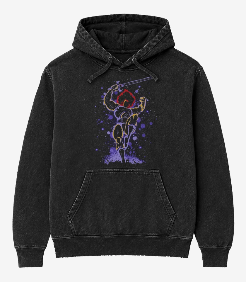 Poleron Canguro Acid Wash Negro de Thundercolor