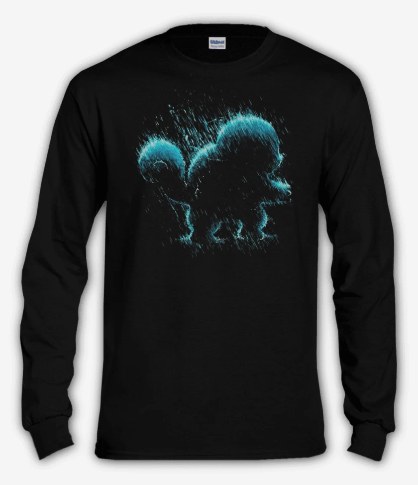 Polera manga larga Negro de Tipo agua 