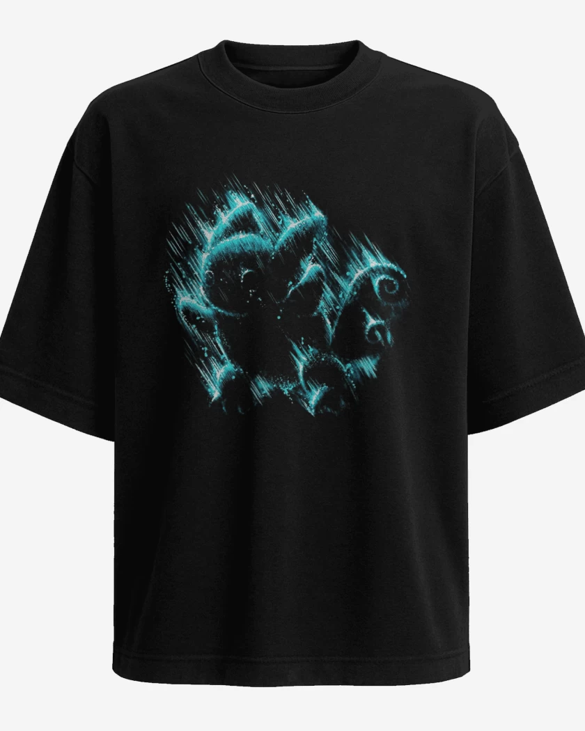 Polera Oversize Negro de Tipo agua II