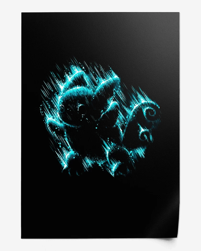 Print Negro de Tipo agua II