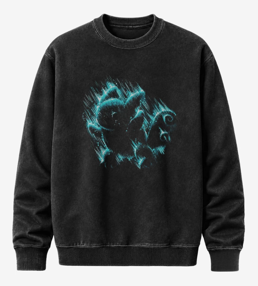 Poleron Polo Acid Wash Negro de Tipo agua II