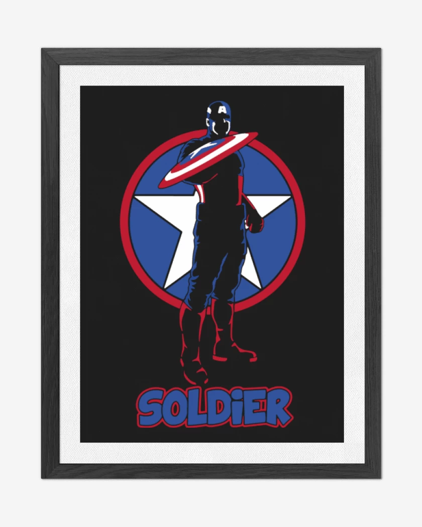 Cuadro decorativo Negro de Captain America - Soldier
