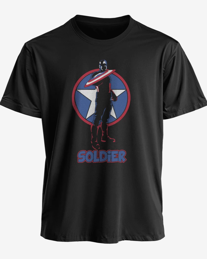 Polera premium Negro de Captain America - Soldier