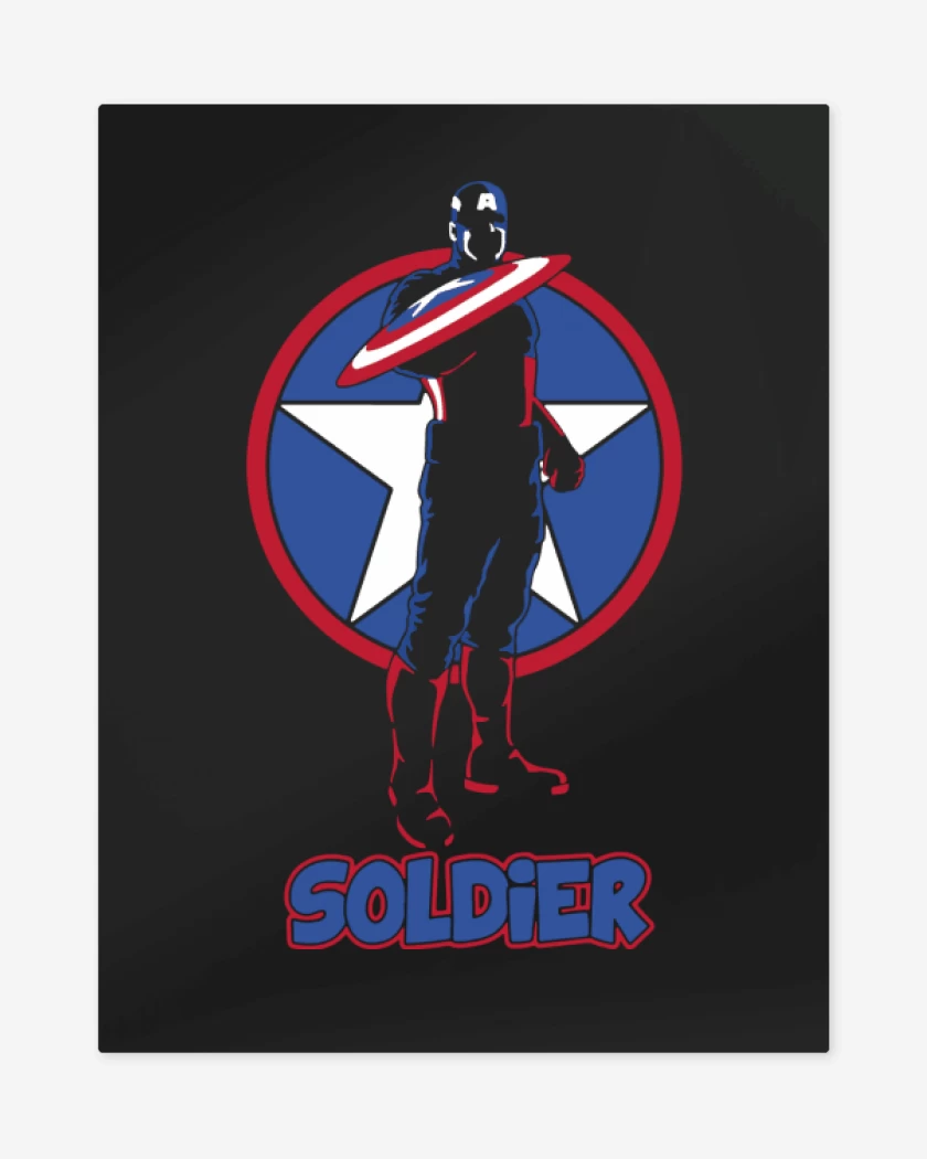 Print metalico Negro de Captain America - Soldier