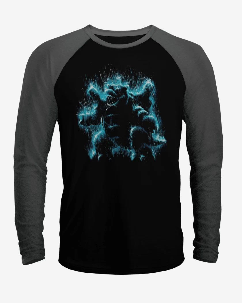 Polera Raglan Negro / Negro Heather de Tipo agua III
