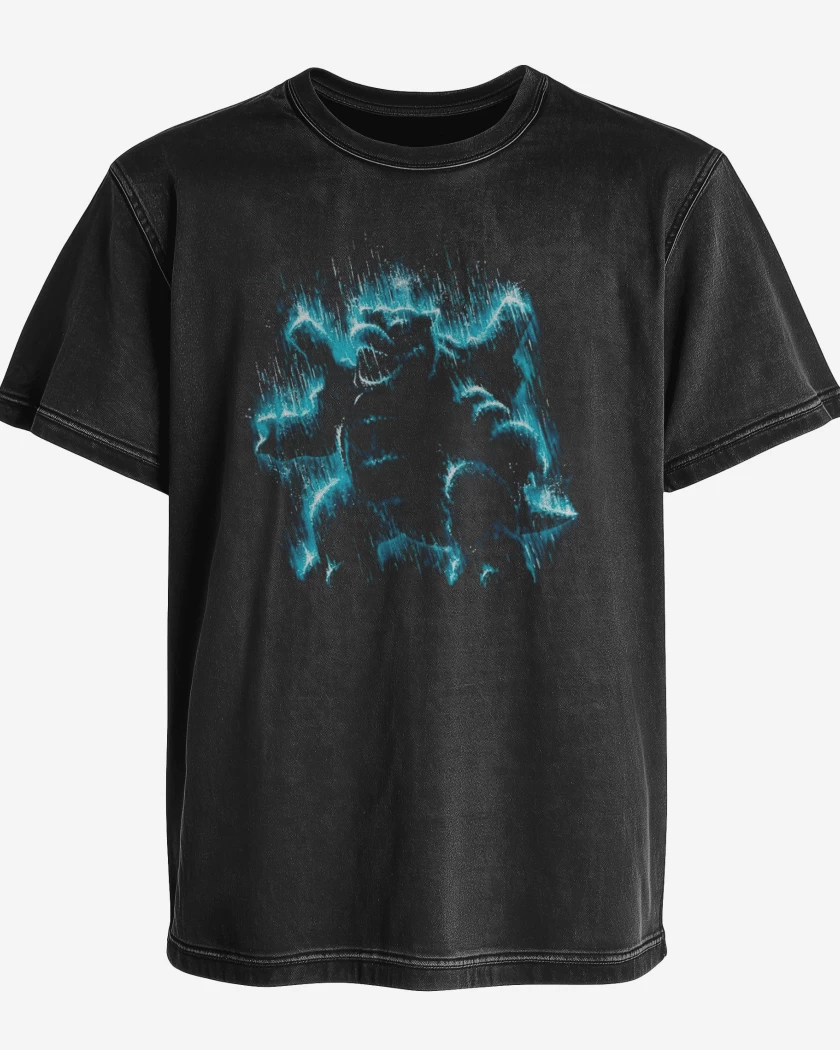 Polera desgastada Negro de Tipo agua III