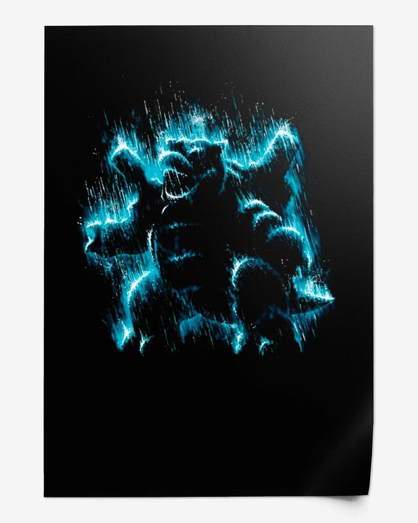 Print Negro de Tipo agua III