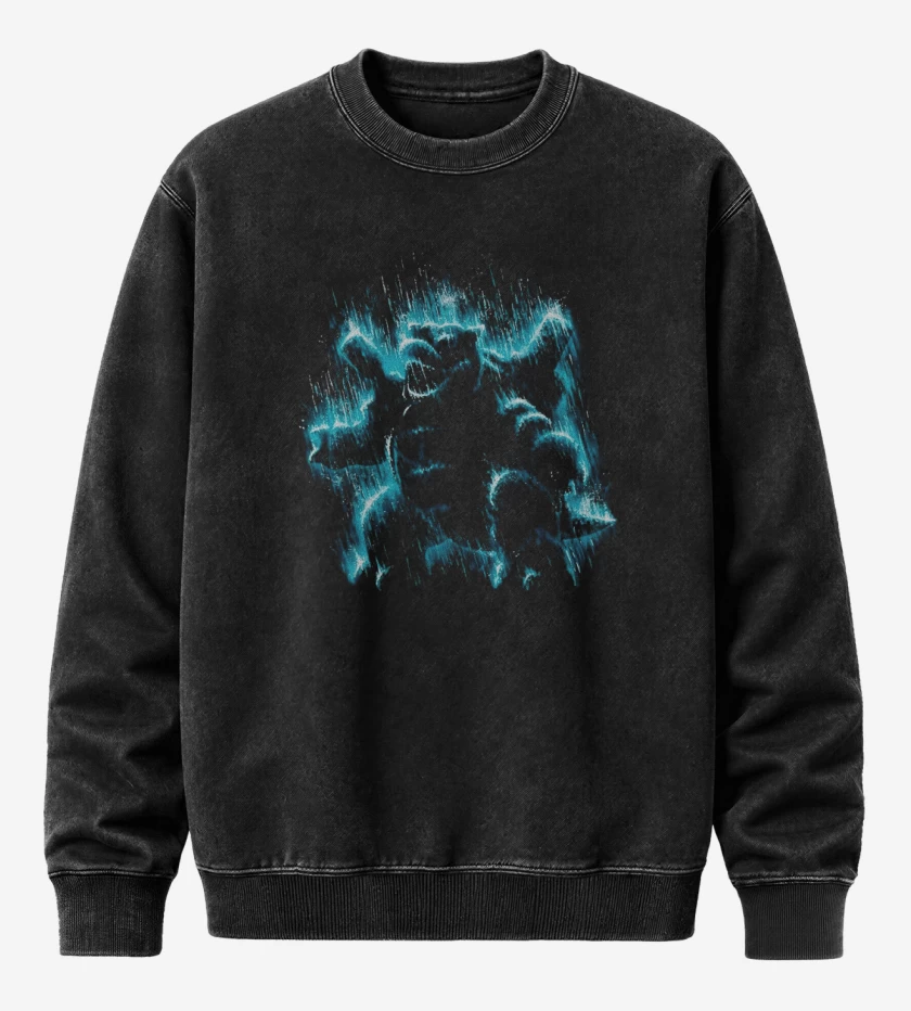 Poleron Polo Acid Wash Negro de Tipo agua III