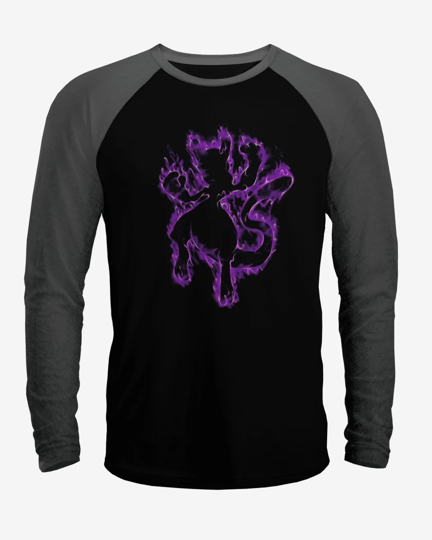 Polera Raglan Negro / Negro Heather de Tipo legendario