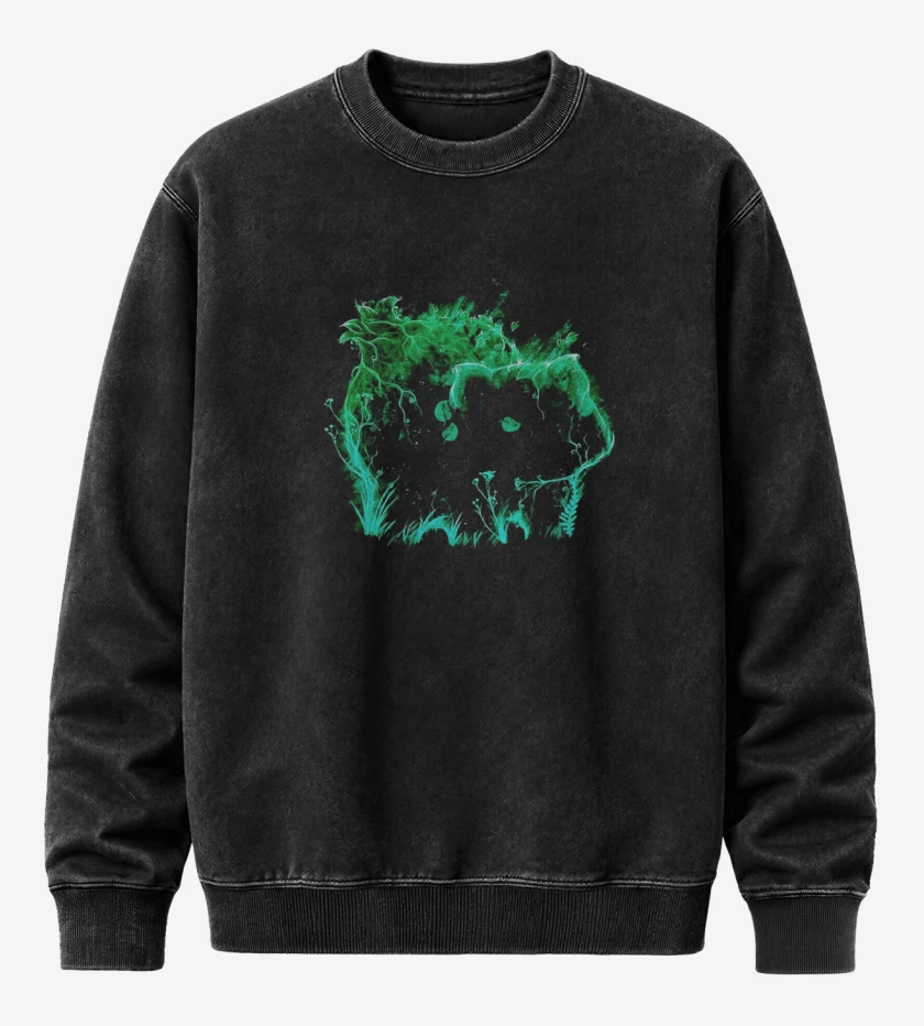 Poleron Polo Acid Wash Negro de Tipo planta