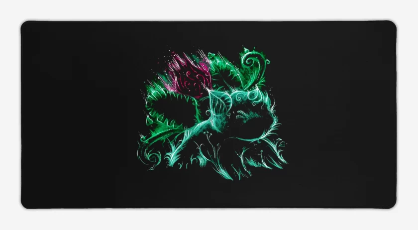Mouse pad Gamer Negro de Tipo planta II