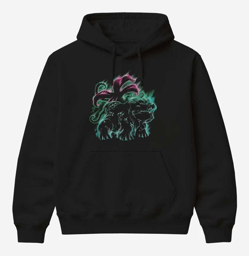 Poleron Canguro básico Negro de Tipo planta III