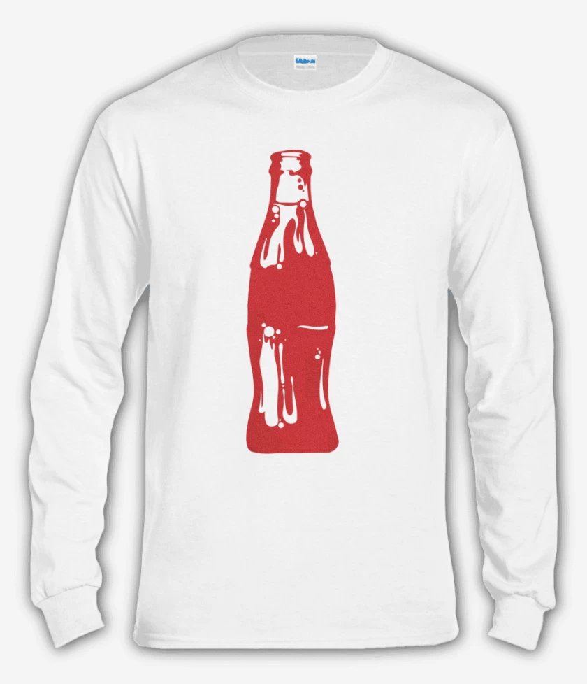 Polera manga larga Blanco de Botella roja