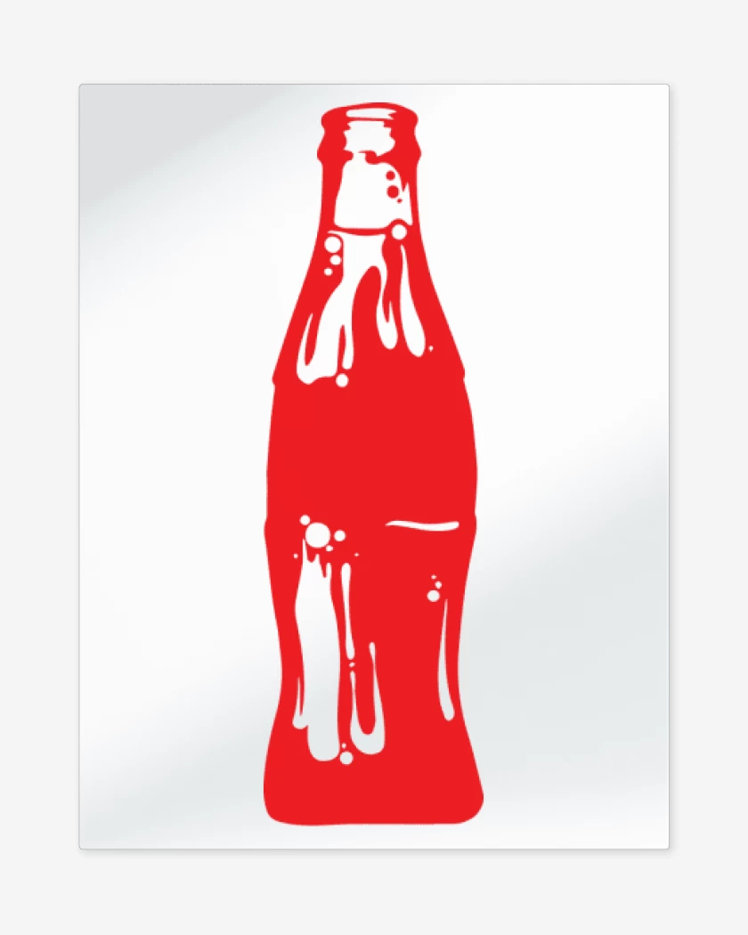 Print metalico Blanco de Botella roja