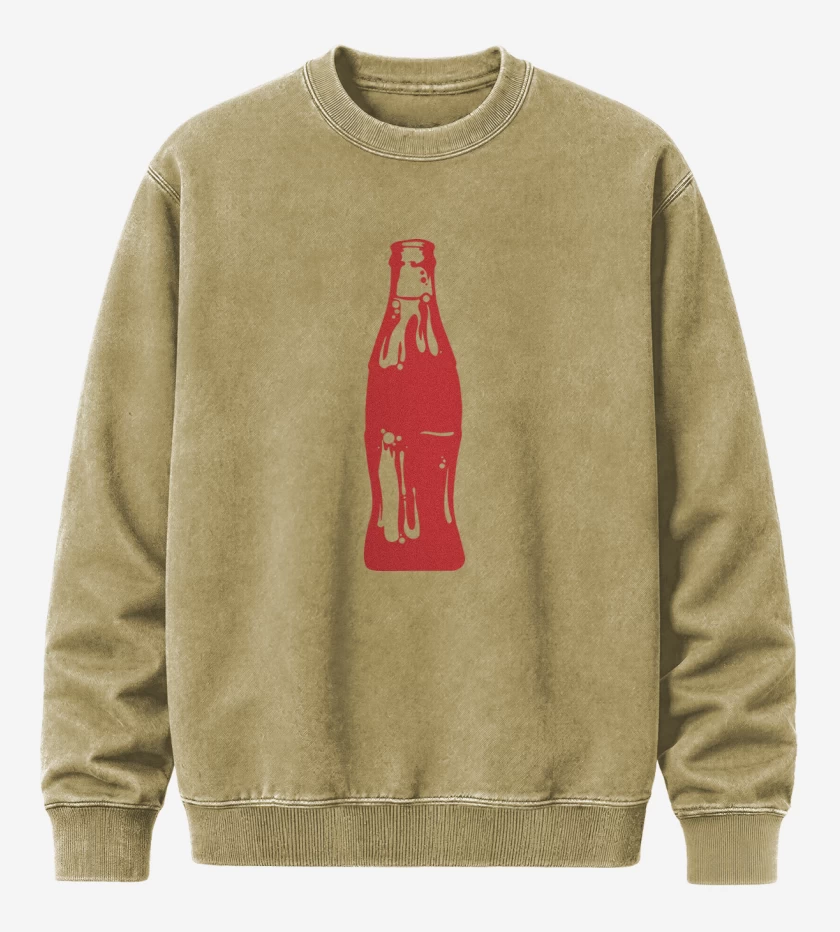 Poleron Polo Acid Wash Beige de Botella roja