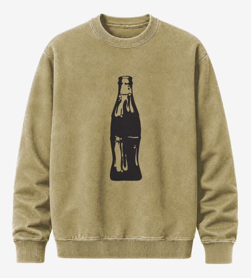 Poleron Polo Acid Wash Beige de Botella negra