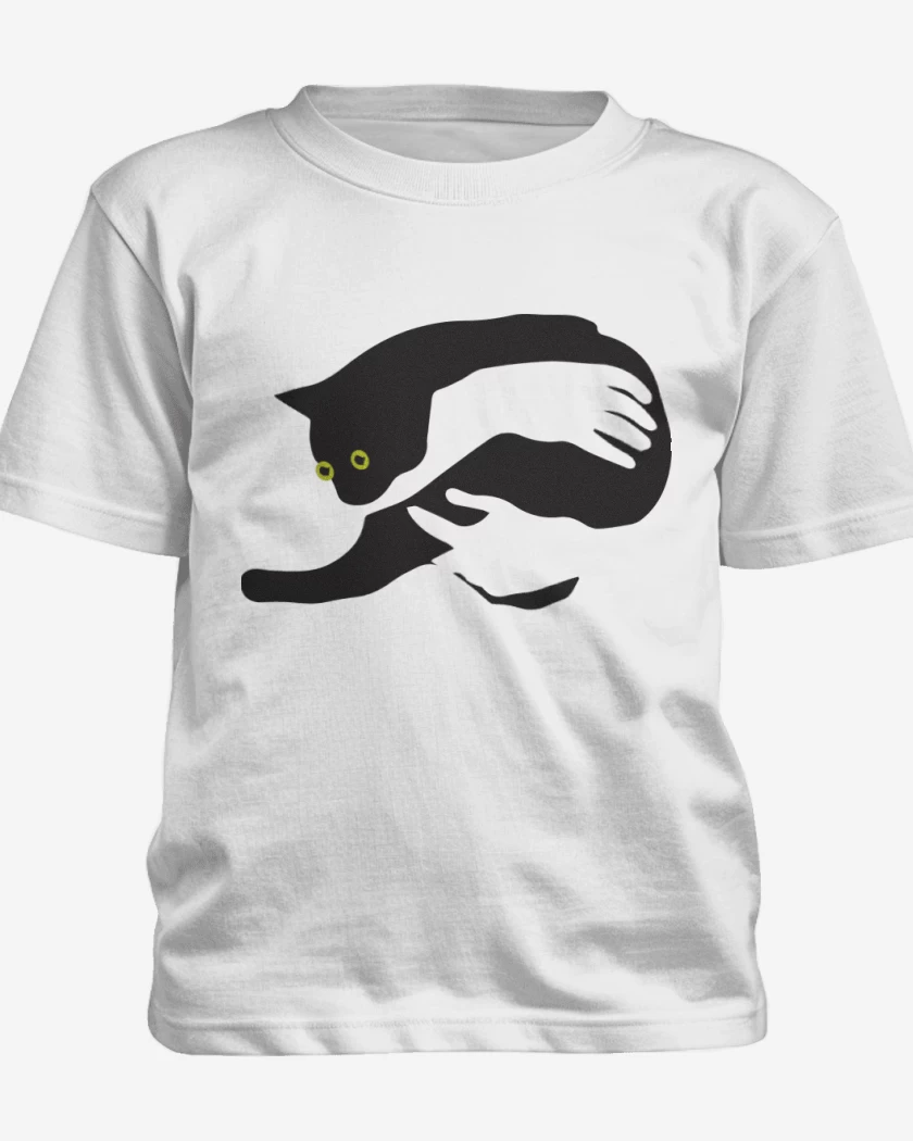 Polera de niño Blanco de Gatito en brazos