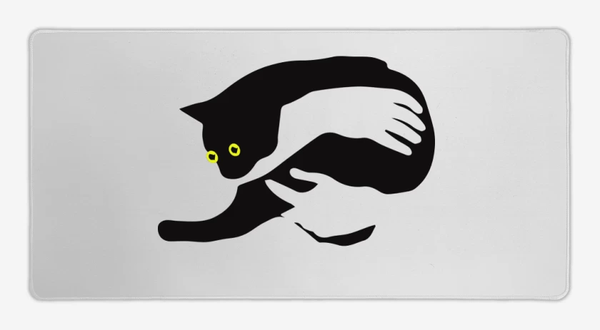 Mouse pad Gamer Blanco de Gatito en brazos