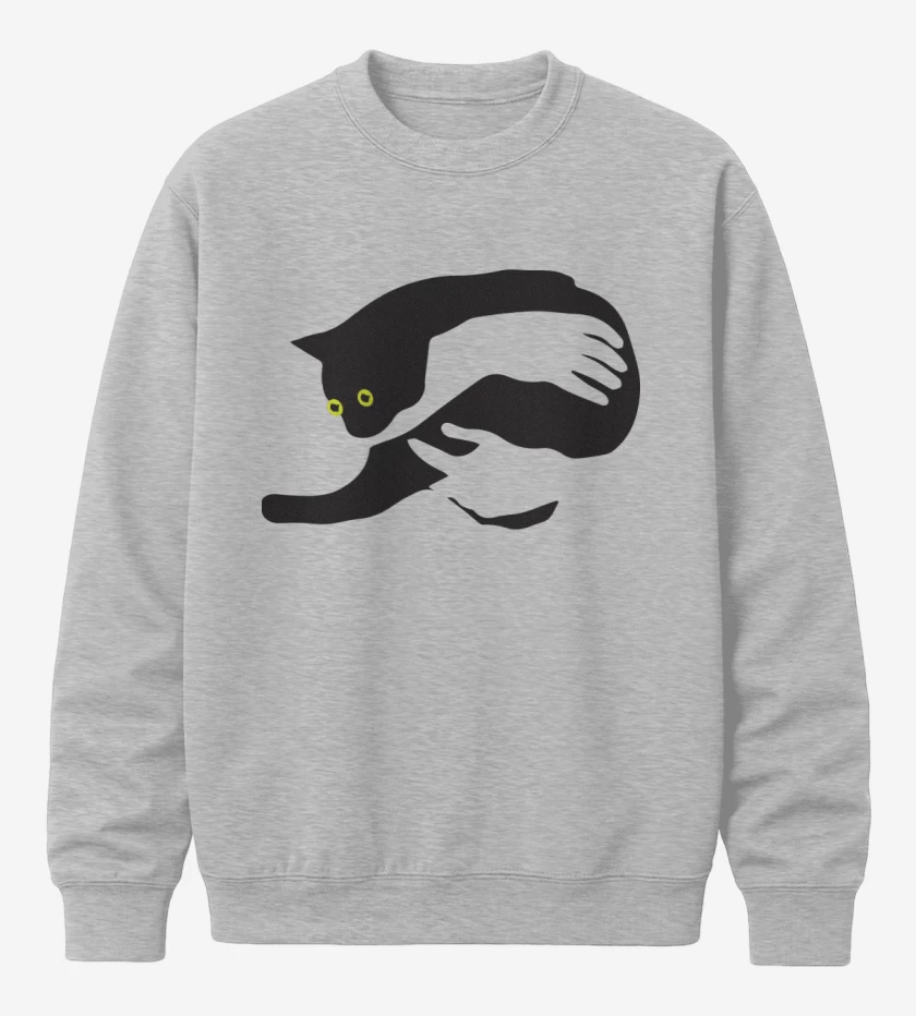 Poleron polo Gris Melange de Gatito en brazos