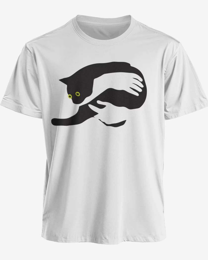 Polera premium Blanco de Gatito en brazos