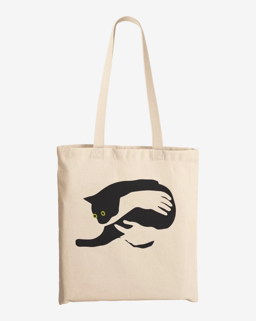 Totebag Blanco de Gatito en brazos