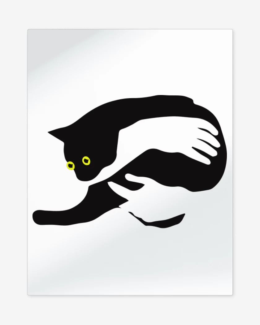 Print metalico Blanco de Gatito en brazos