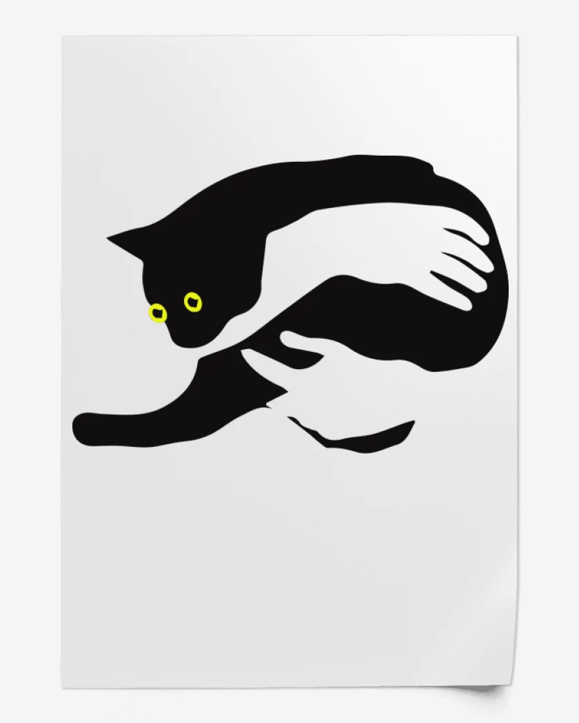 Print Blanco de Gatito en brazos
