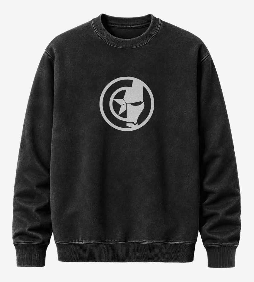 Poleron Polo Acid Wash Negro de Capitan iron