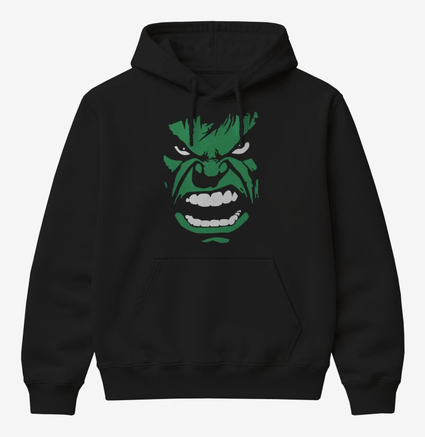 Poleron Canguro básico Negro de Hulk V1