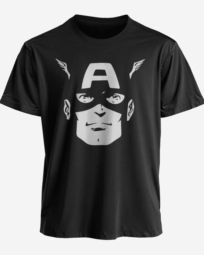 Polera premium Negro de Cap america
