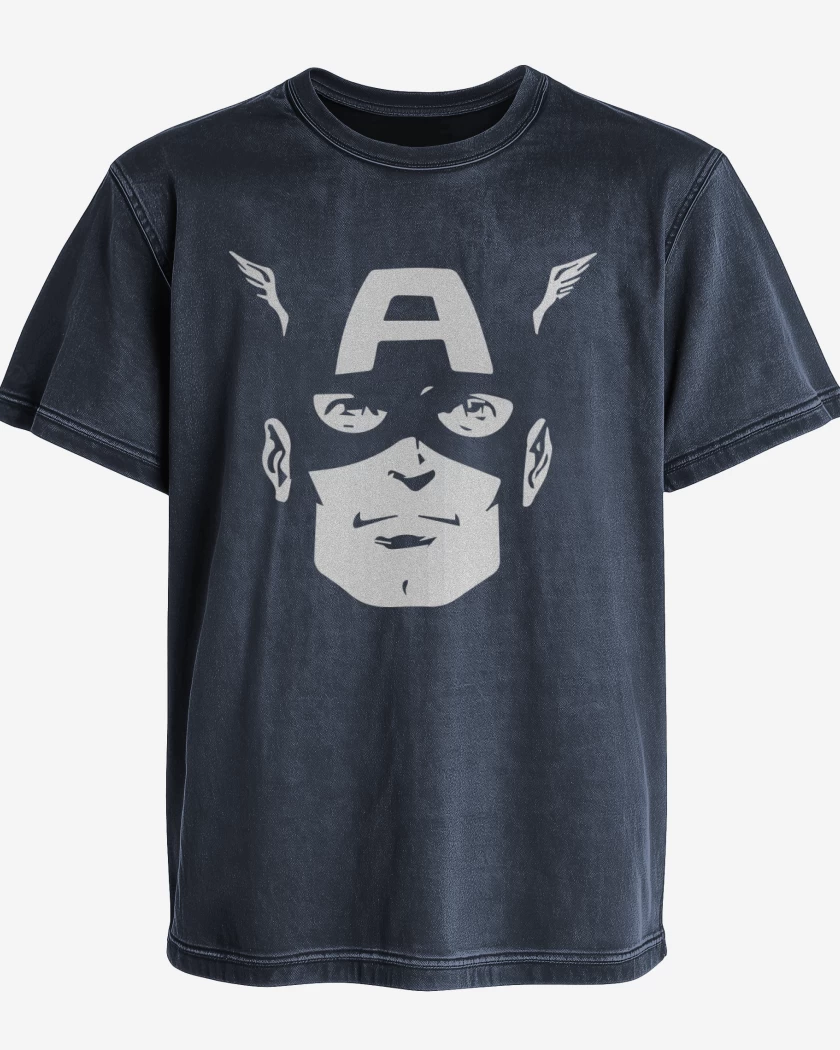 Polera desgastada Azul Marino de Cap america