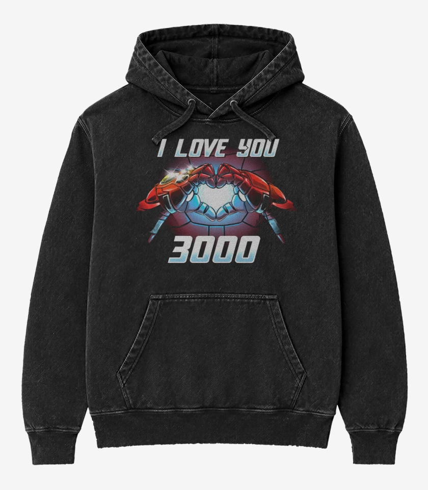 Poleron Canguro Acid Wash Negro de T3 amo 3000