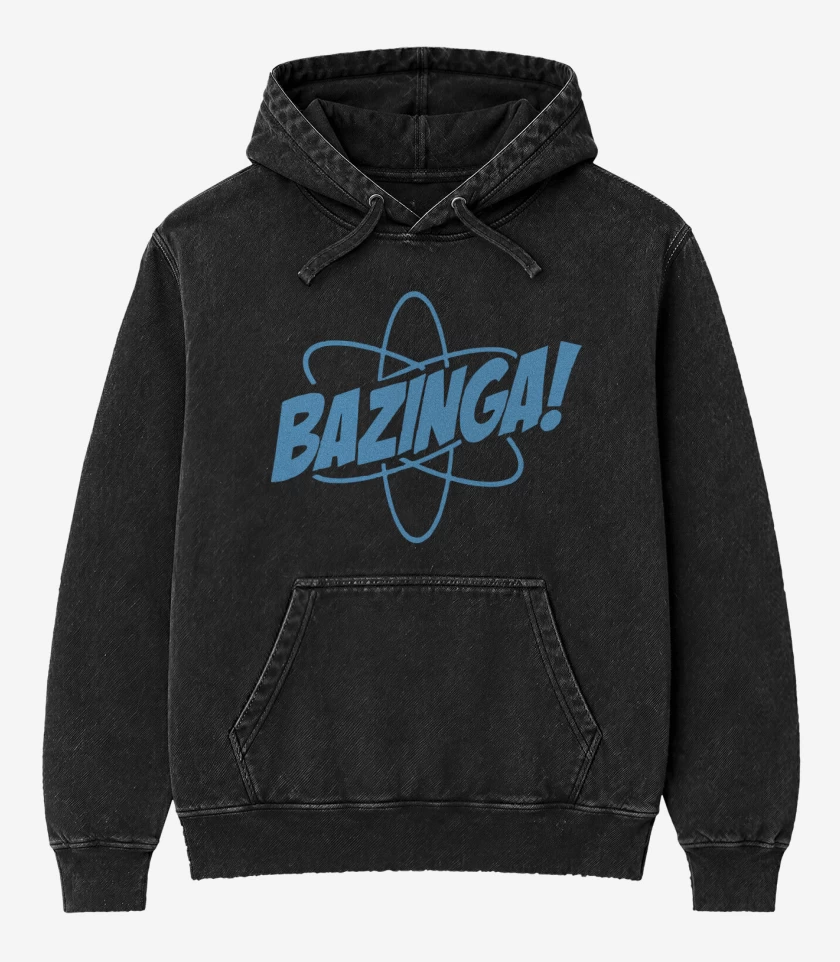 Poleron Canguro Acid Wash Negro de Bazinga 3