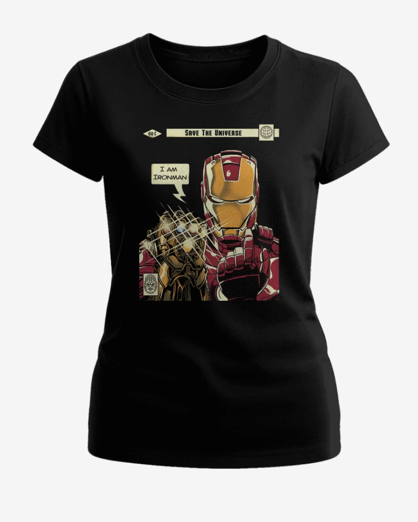 Polera de Mujer Negro de Yo soy el chico de hierro