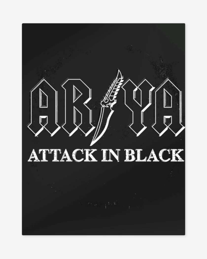 Print metalico Negro de Arya attack
