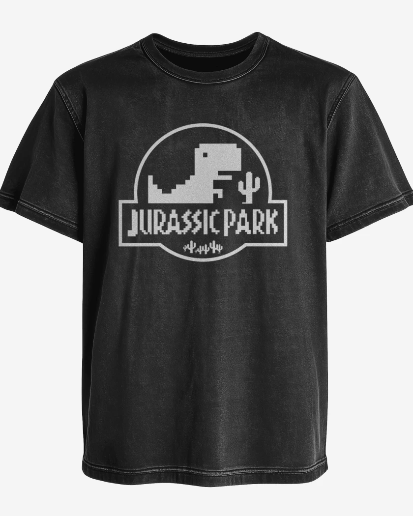 Polera desgastada Negro de Parke jurasiko