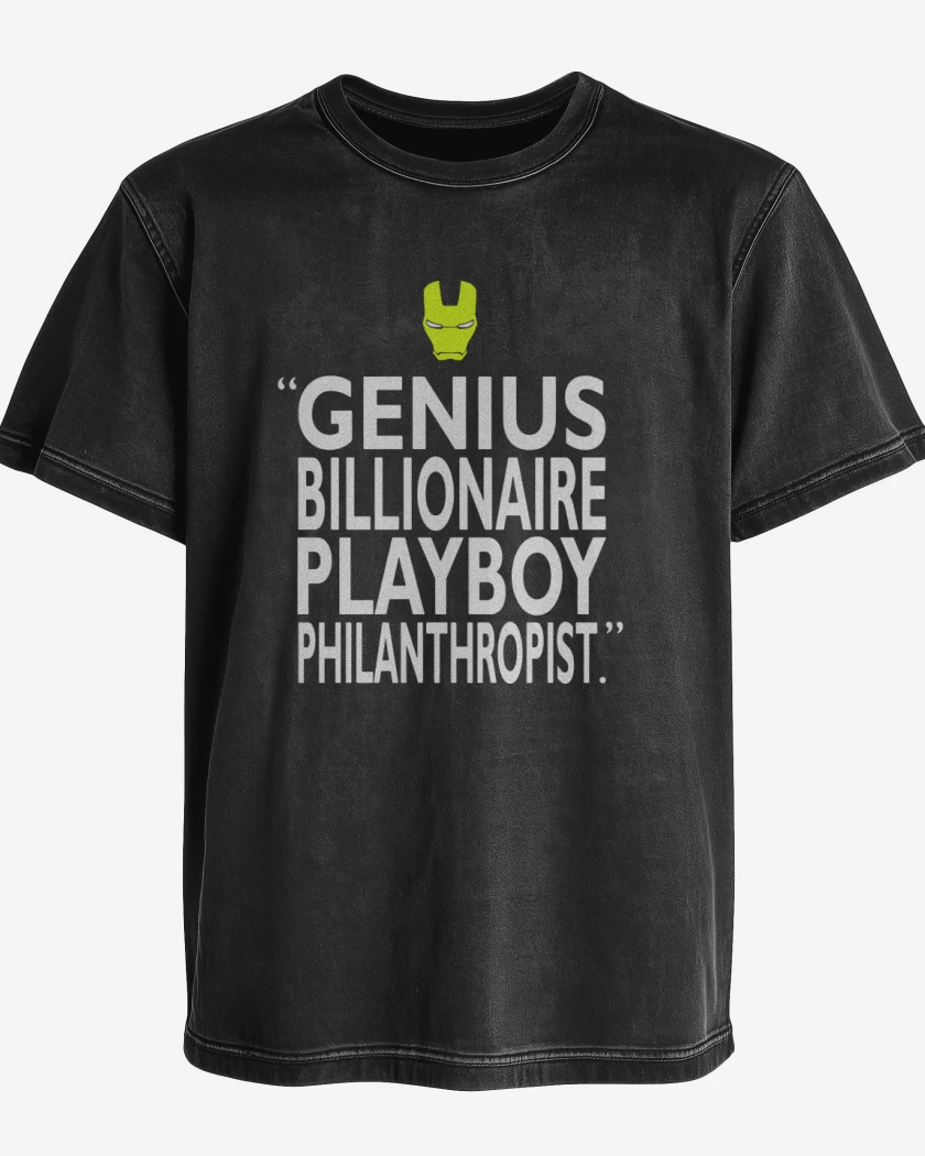 Polera desgastada Negro de Genio philantropo