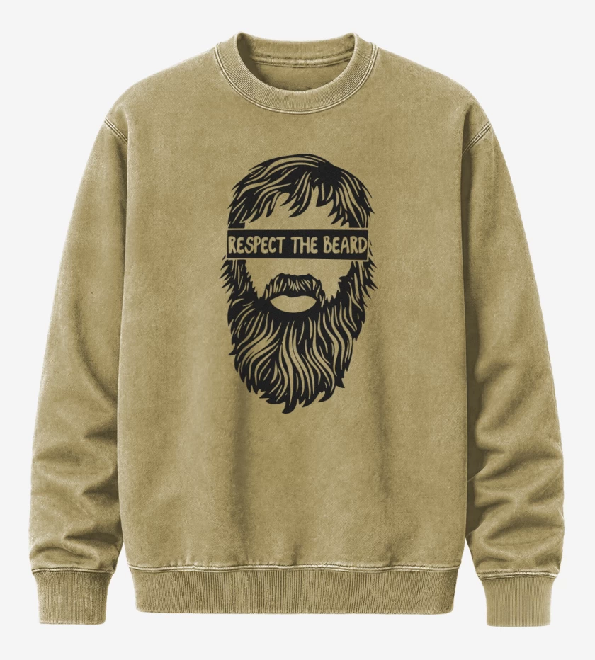 Poleron Polo Acid Wash Beige de Respect the beard