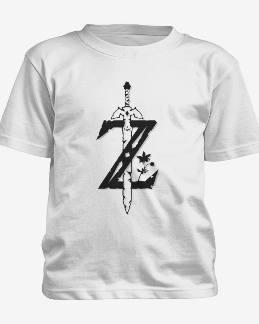 Polera de niño Blanco de Zelda logo