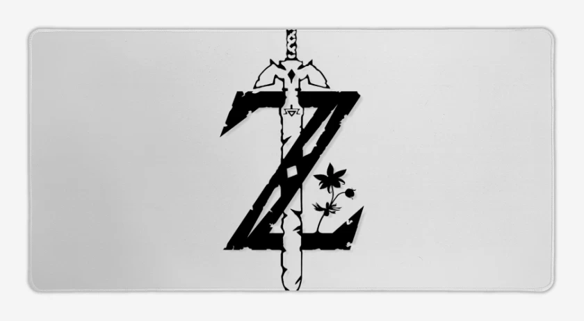 Mouse pad Gamer Blanco de Zelda logo