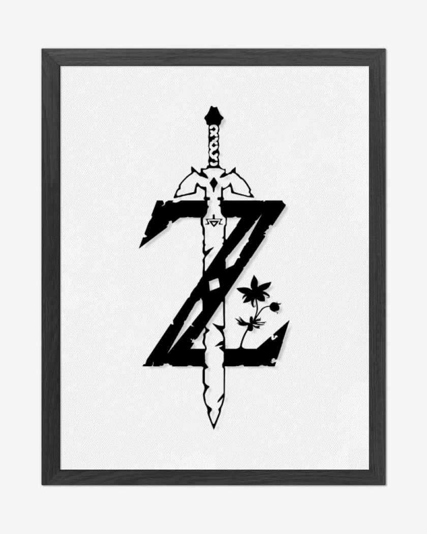 Cuadro decorativo Blanco de Zelda logo
