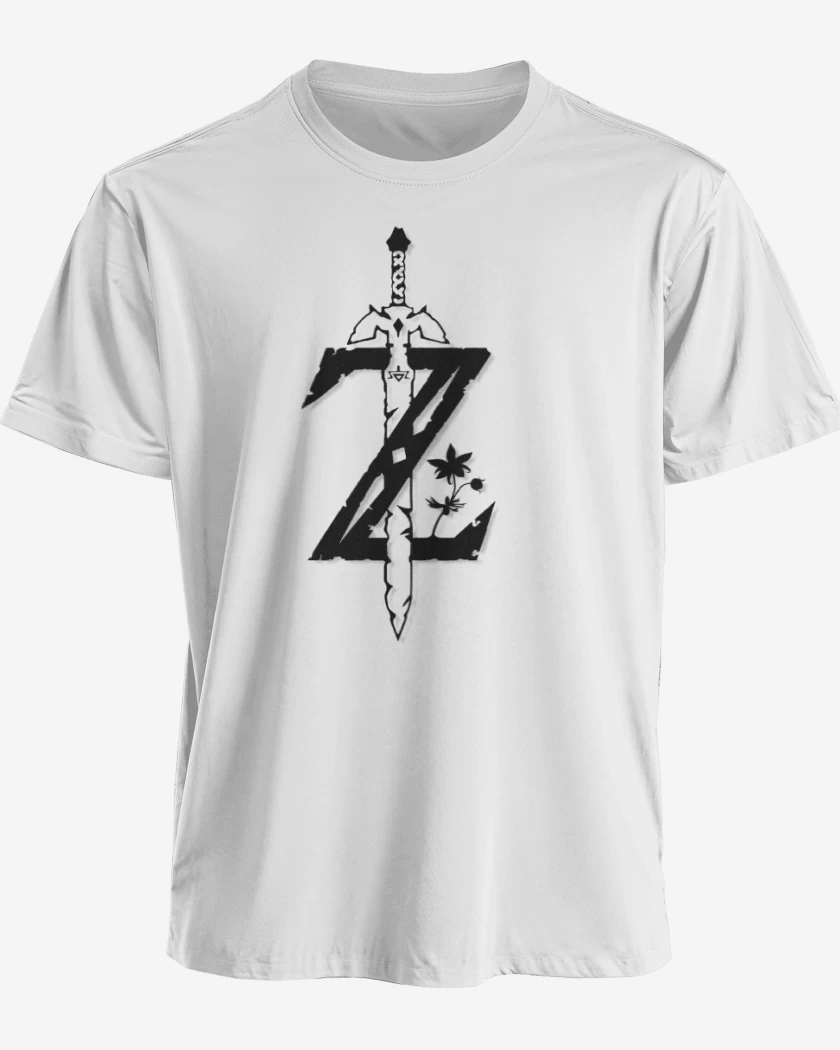 Polera premium Blanco de Zelda logo