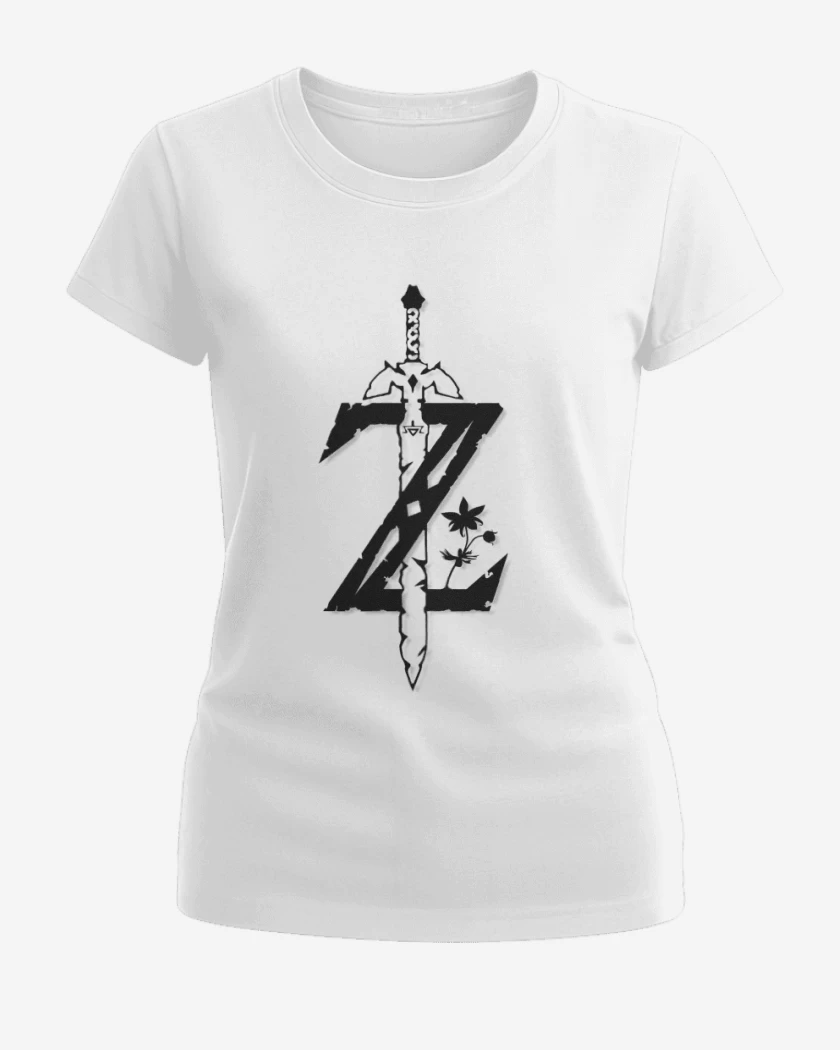 Polera de Mujer Blanco de Zelda logo