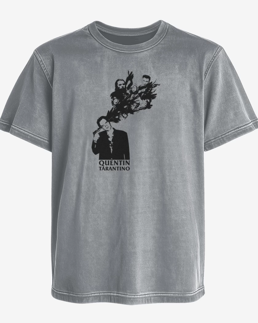 Polera desgastada Gris Melange de Tarantino