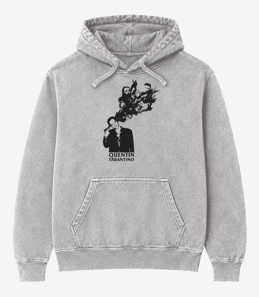 Poleron Canguro Acid Wash Gris Melange de Tarantino