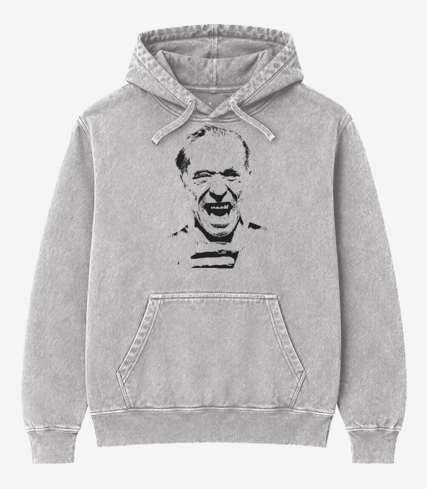 Poleron Canguro Acid Wash Gris Melange de Bukowski