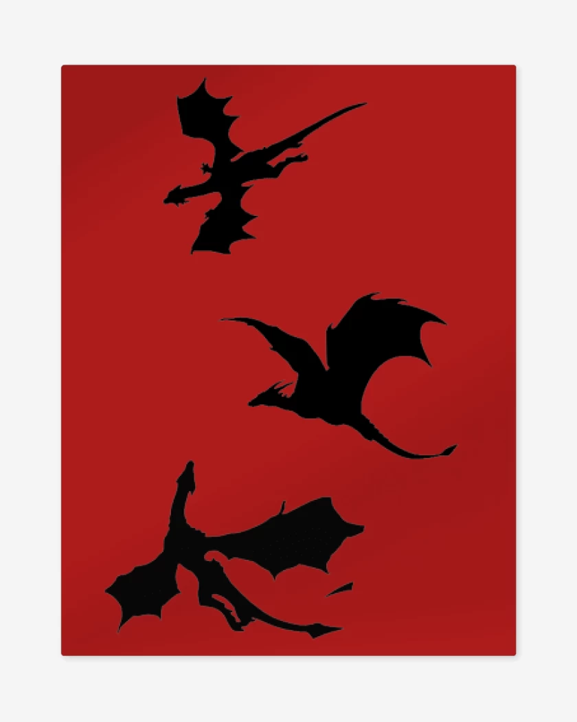 Print metalico Rojo de Dragones